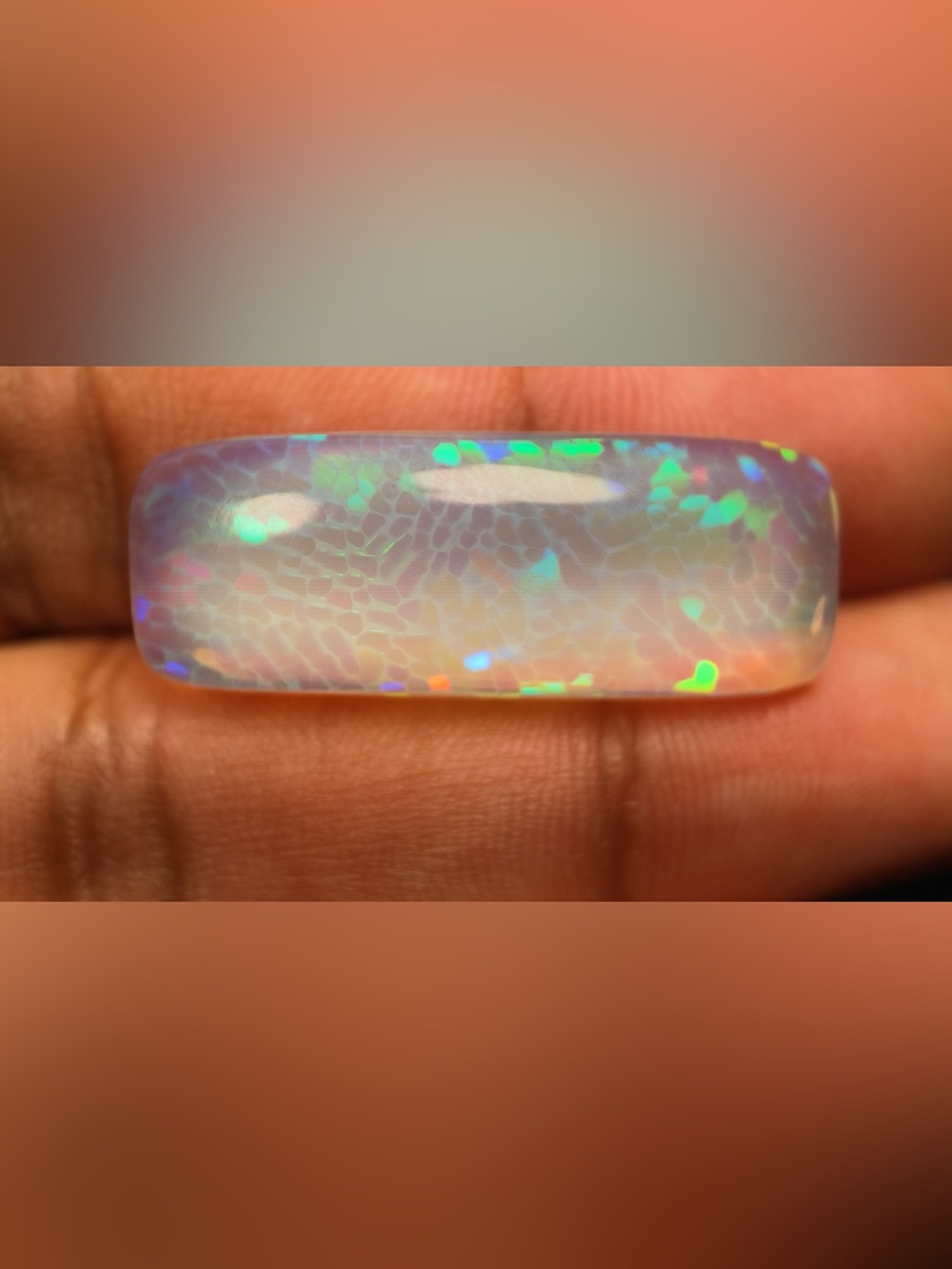 Natural Ethiopian Opal 18.10 Ct Cabochon Loose Gemstone 34.01 x 12.82 mm
